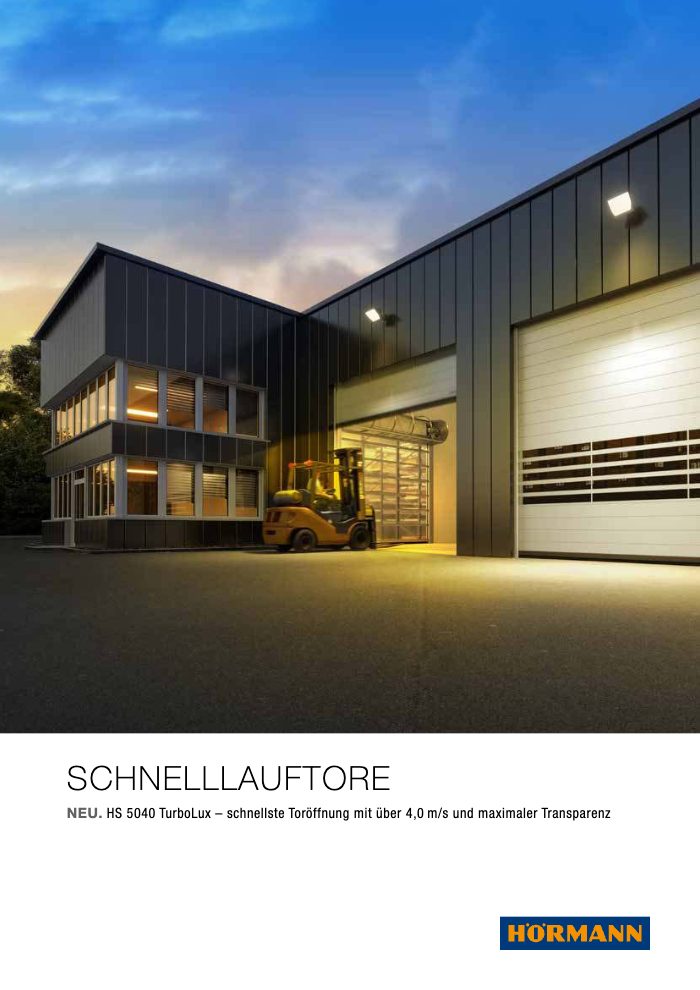 Couverture du catalogue Hörmann Schnelllauftore