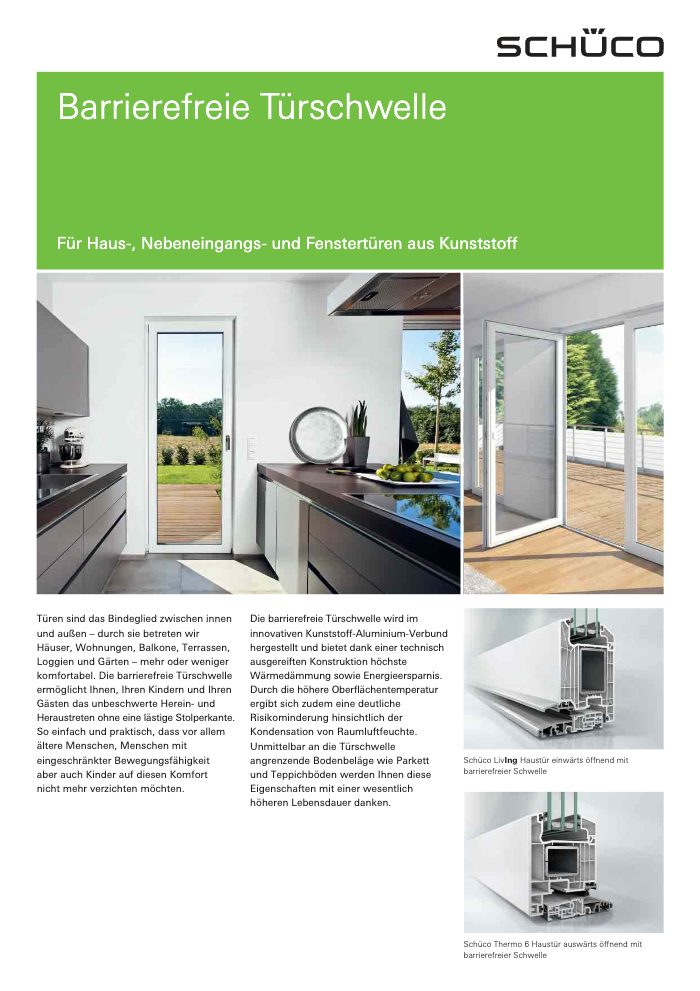 Couverture du catalogue Schüco Barrierefreie Türschwelle